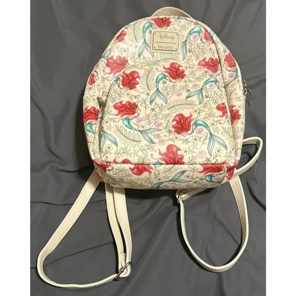 Loungefly x Disney The Little Mermaid Ariel Allover-Print Backpack EUC
